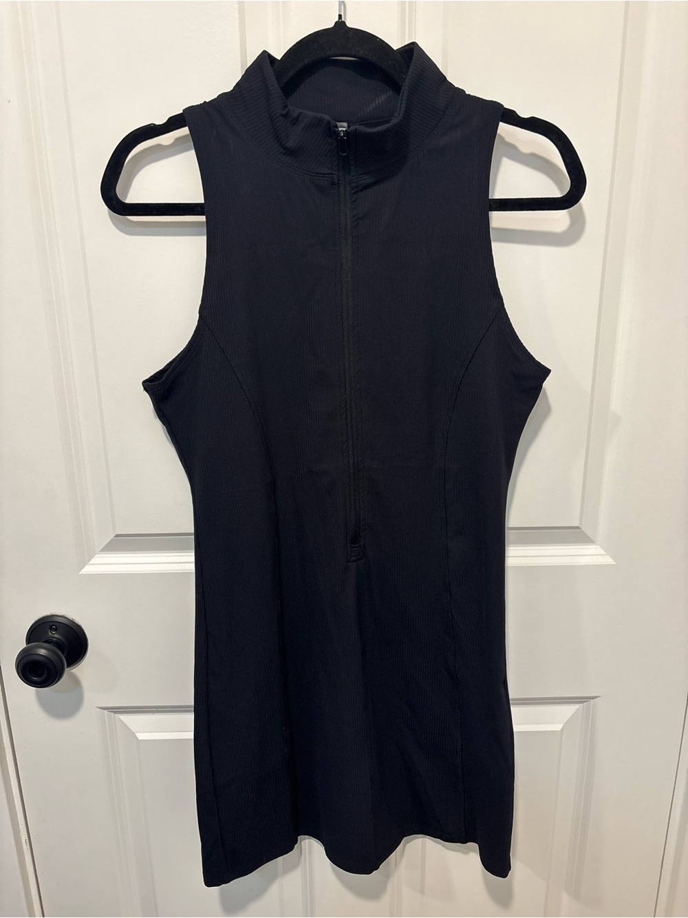 Mono B Black Sleeveless Zip-Front Dress